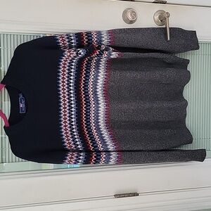 Vineyard Vines Fair Isle Classic Fit Crewneck Sweater Wool Blend Sz L